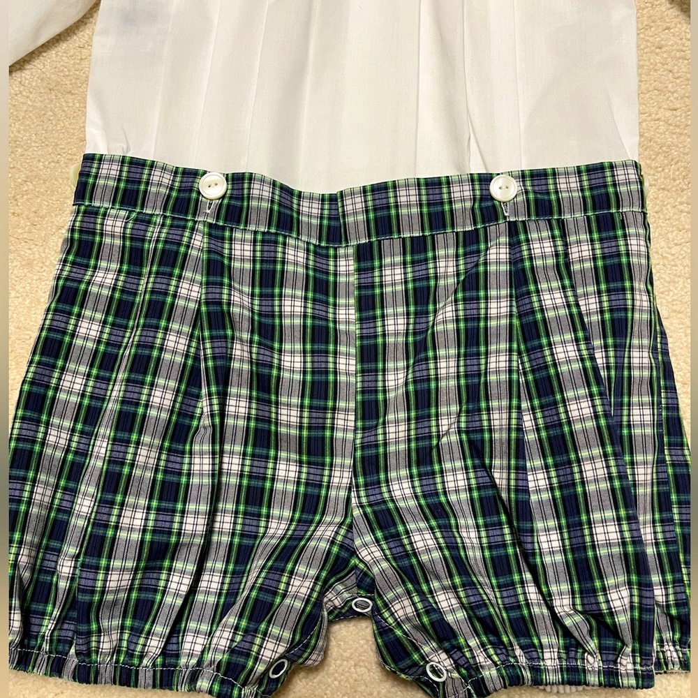 Remember Nguyen toddler boys Christmas plaid outfit - 4T